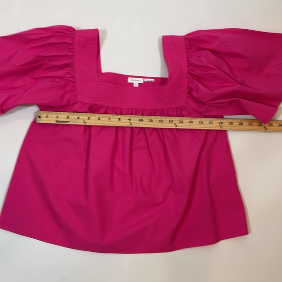 Rhode Fuscia Pink Flutter Sleeve Top M 100% Cotton EUC Like New - Picture 4 of 9
